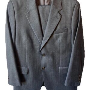 Lauren Ralph Lauren Men's 2-Piece Suit 42R 38X31 Wool Cashmere Gray Pinstripe